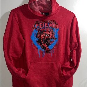Marvel Red The Amazing Spider-Man Hoodie Sweatshirt EUC